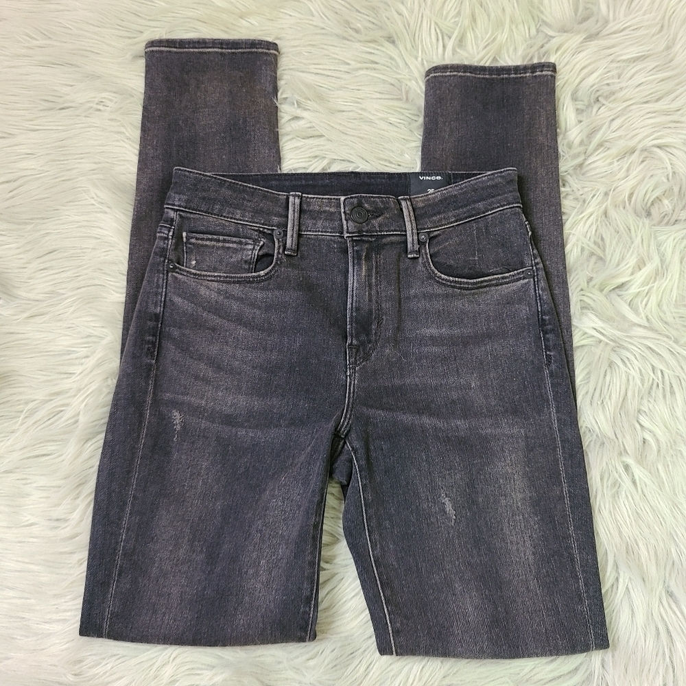 VINCE Size 25 Vintage Black Skinny High Rise Jeans